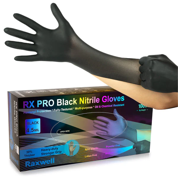 Black Nitrile Gloves 4.5 mil Thickness