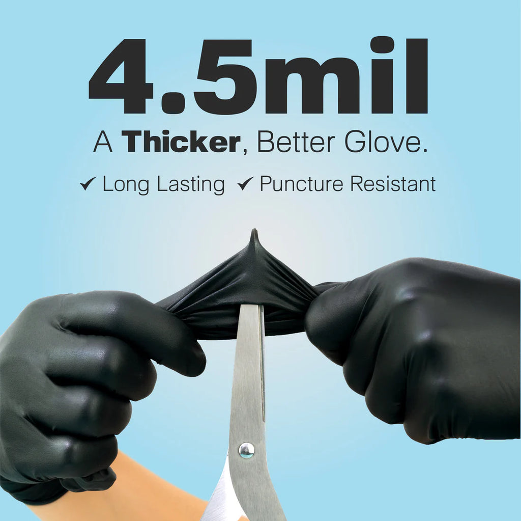 Black Nitrile Gloves 4.5 mil Thickness