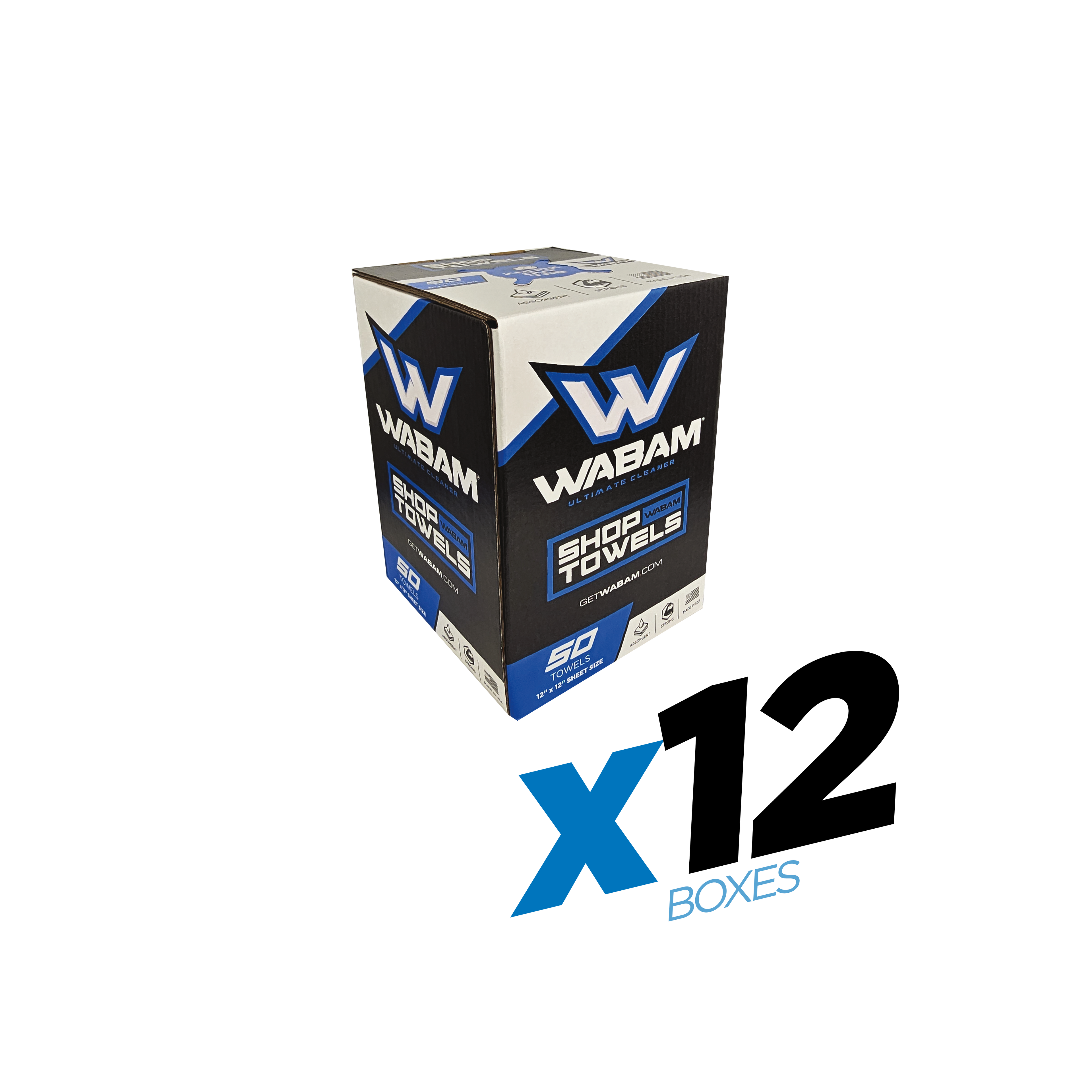 50CT "ON THE FLY" SHOP TOWELS (12 BOXES)