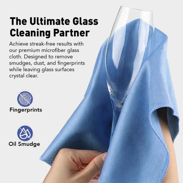Microfiber Glass Cleaning Cloth 14"x14" - 12 pack