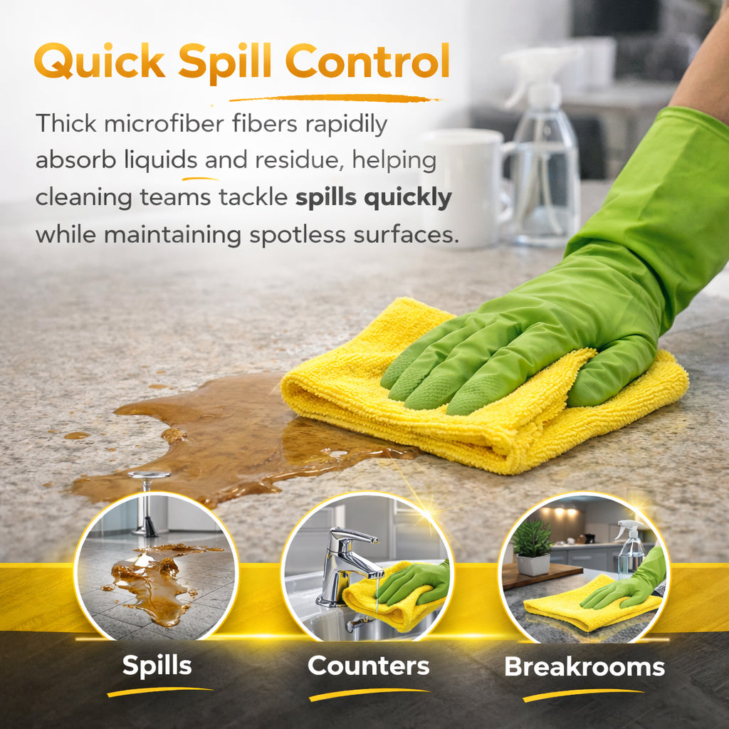 Microfiber Cleaning Towels 16"x16"- 12 pack