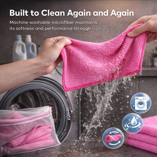 Microfiber Cleaning Towels 16"x16"- 12 pack